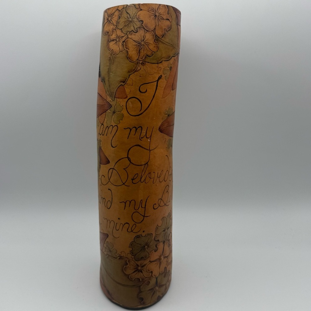 Lena Liu Natural Gourd Vase Song of Solomon 6:3 Scripture Floral Decor 2011